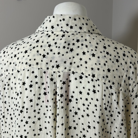 EVEREVE Allison Joy Celeste Star Shirt White Stars Button Down Top Sz XL NEW - Picture 7 of 14